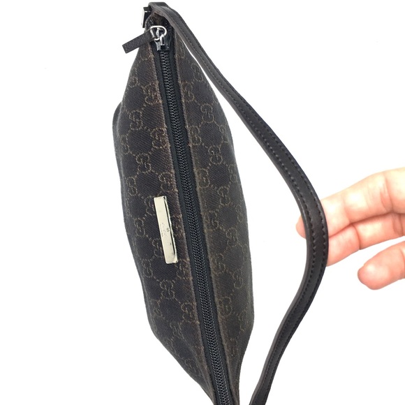 Authentic Gucci brown monogram small baguette bag - Picture 7 of 16
